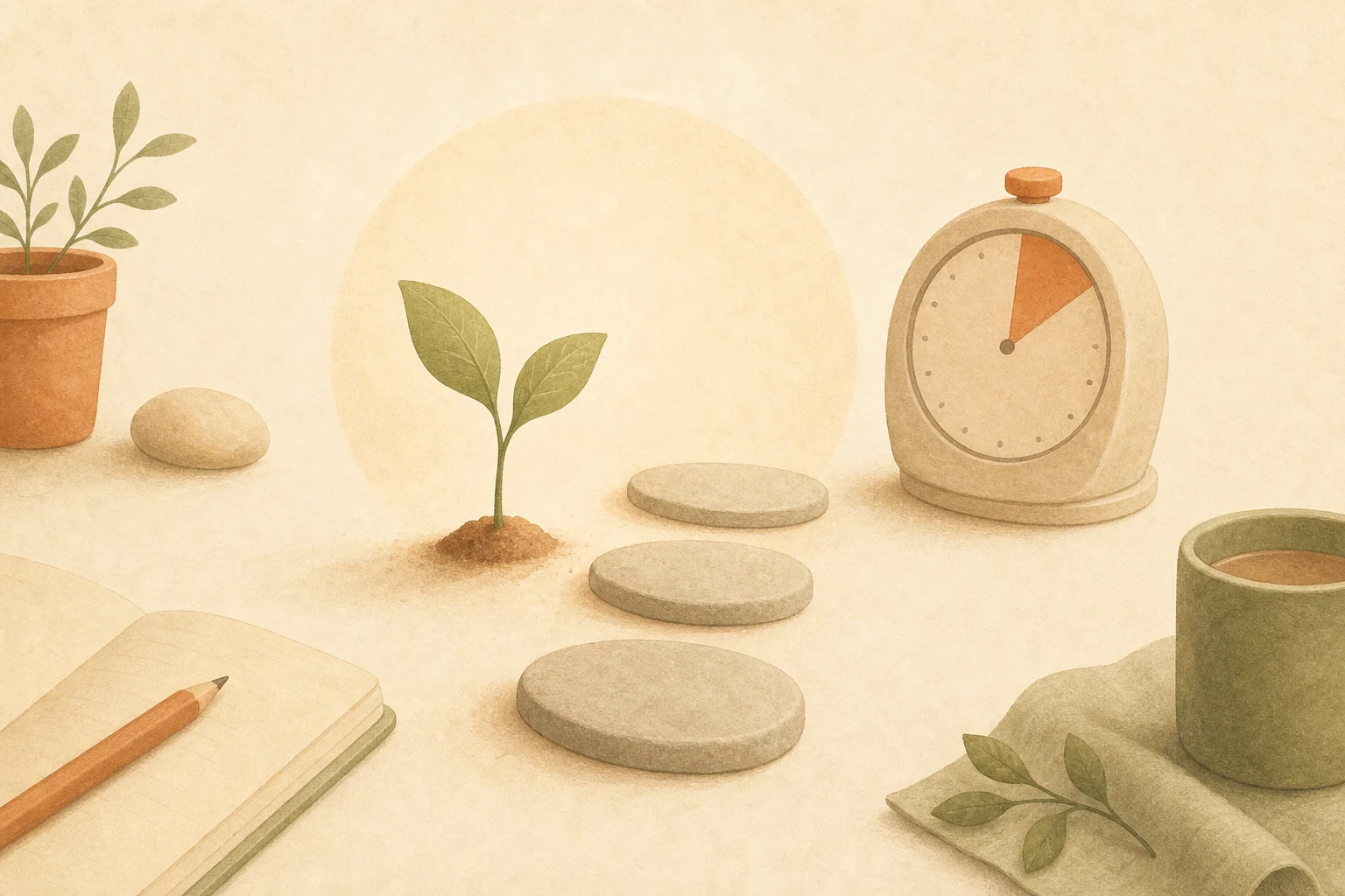 Habits and focus topic illustration